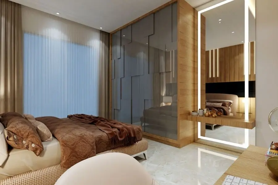 Không đặt gương trước giường ngủ