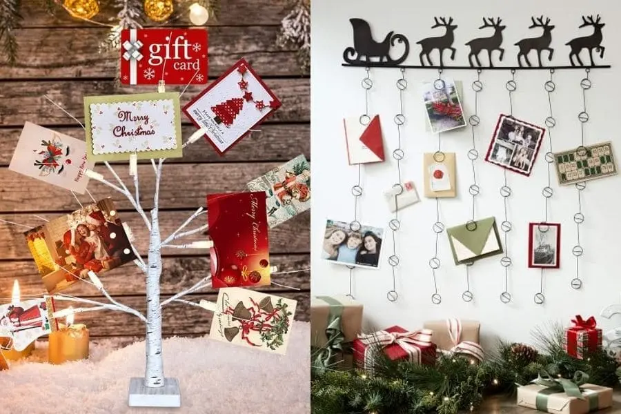 Trang trí cho cửa hàng với thiệp Noel vào dịp Giáng Sinh.