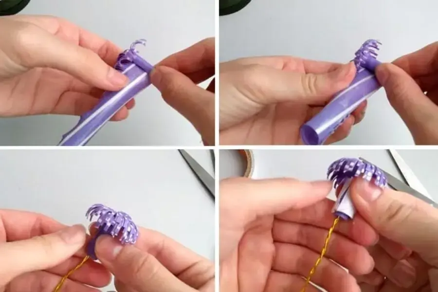 Đây là các bước để làm cánh và định hình cành hoa