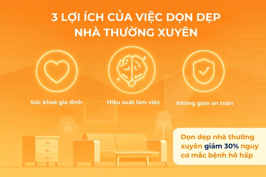 3 lợi ích của việc dọn nhà thường xuyên được công nhận rộng rãi.