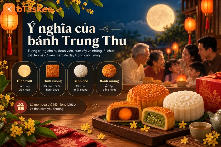 Bánh Trung Thu gắn liền với sự đoàn viên, yêu thương và những lời chúc tốt đẹp.