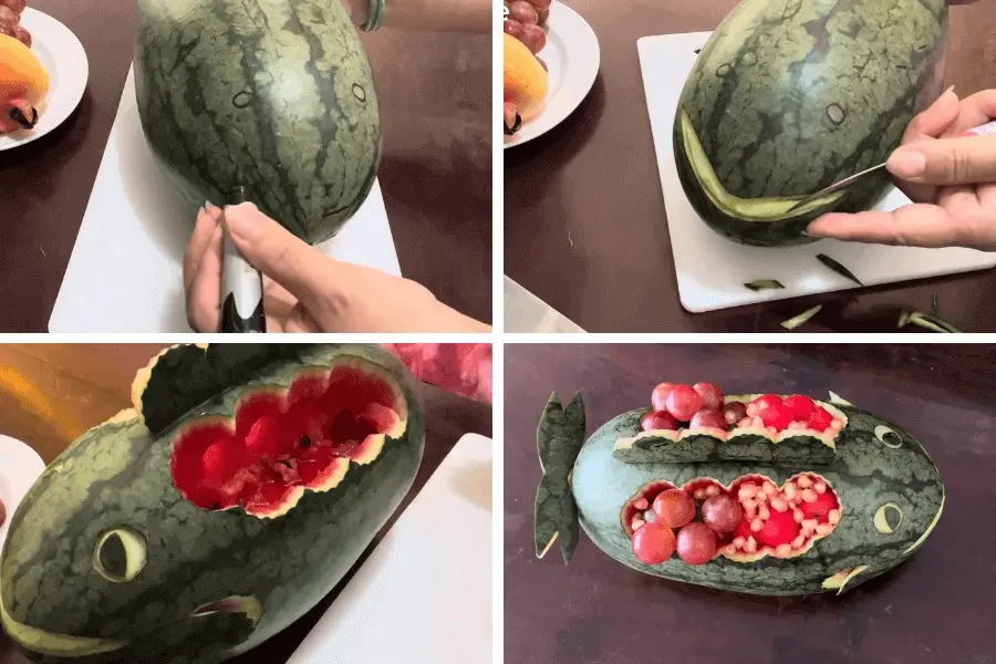 Dưa hấu Trung Thu hình cá chép ngộ nghĩnh.