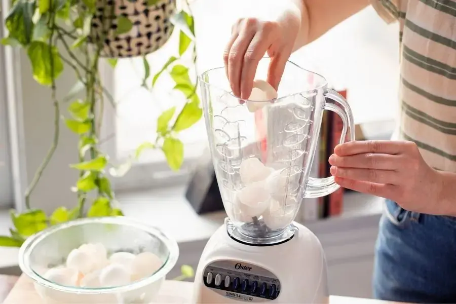 Cho vỏ trứng vào máy xay sinh tố (Nguồn: Thekitchn)