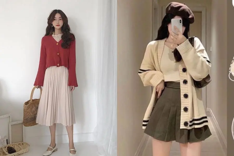 Váy xếp ly có 2 kiểu là dáng ngắn và dáng dài.