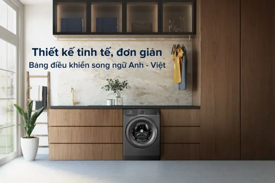Máy giặt Electrolux 10kg với thiết kế hiện đại, trang nhã.