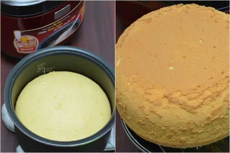 Cho hỗn hợp vào ⅔ nồi và bật chế độ “Cook”.
Khi nồi chuyển qua “Warm”, bạn nướng thêm 20-25 phút nữa rồi lấy bánh ra.