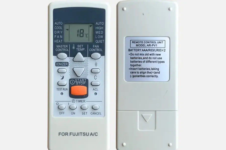 Các ký hiệu trên màn hình điều khiển điều hòa Fujitsu.
