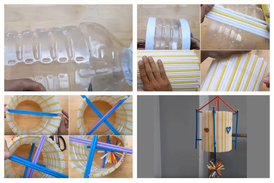 Làm lồng đèn Trung thu từ ống hút đa sắc màu độc đáo, dễ thực hiện.