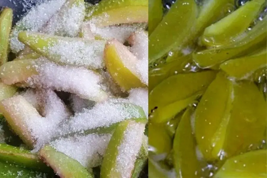Ướp khế với đường.