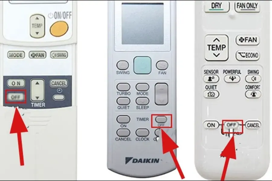Hẹn giờ tắt máy lạnh Daikin