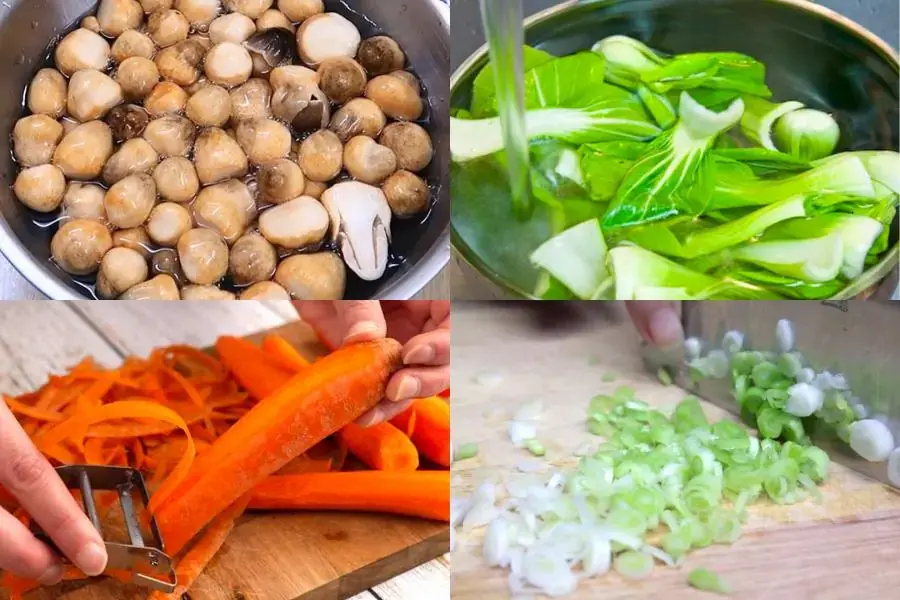 Chuẩn bị nguyên liệu để chế biến món ăn