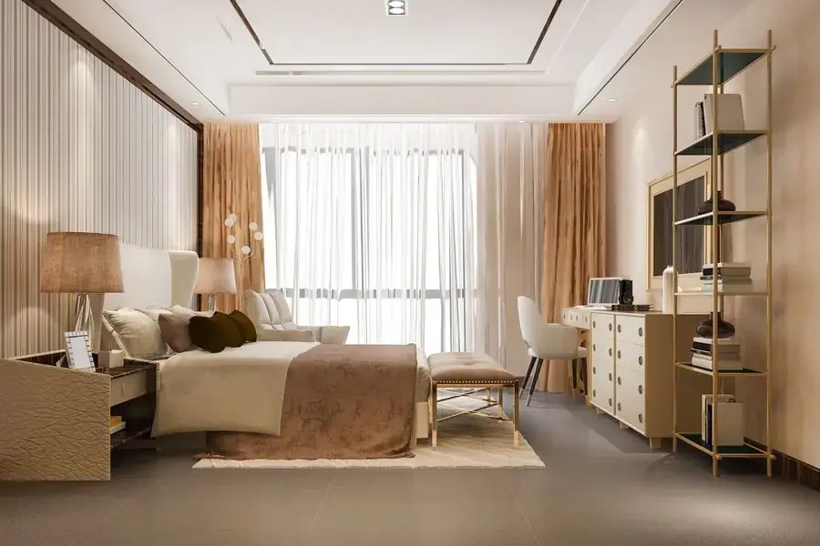 Không nên bố trí giường và bàn làm việc gần nhau