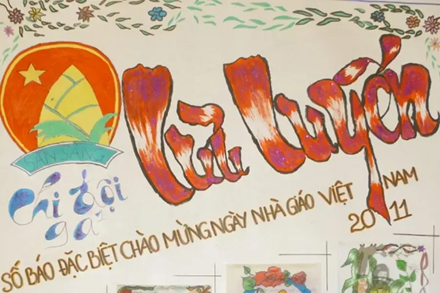 Mẫu trang trí đầu báo tường lớp 9