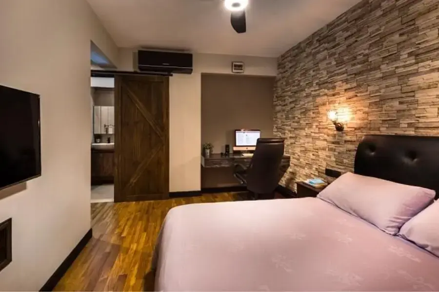 Trang trí phòng ngủ bằng xốp dán tường giả gạch