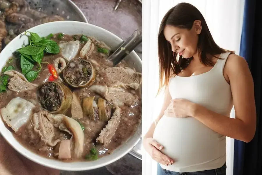 Bà bầu không nên cho cháo lòng vào thực đơn ăn uống của mình.