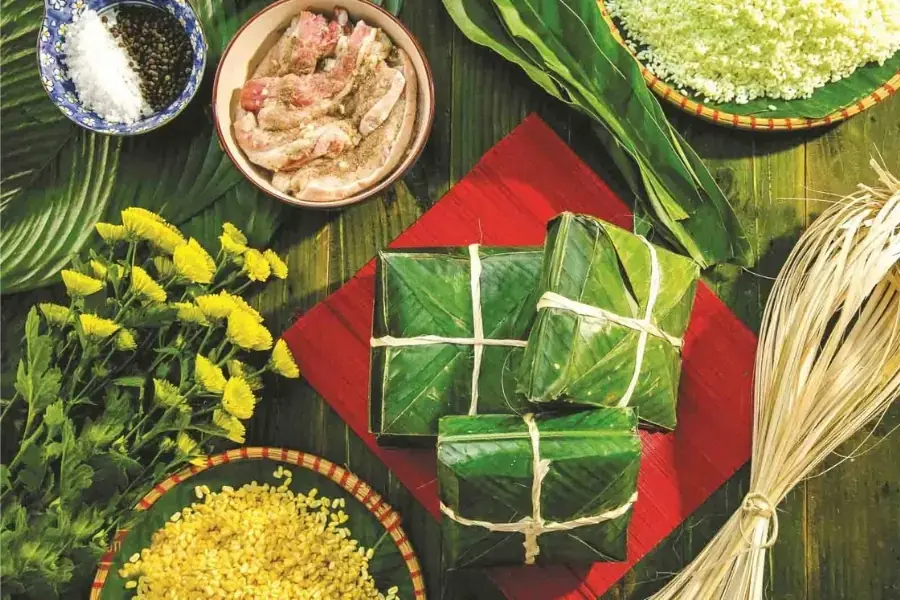 Bánh chưng xanh.