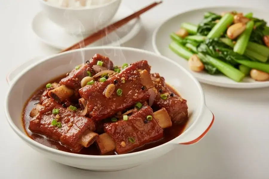 Sườn cốt lết rim mặn ngọt.