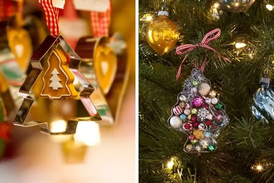 Thực hiện đồ trang trí cây thông tại nhà làm quà handmade Giáng Sinh.