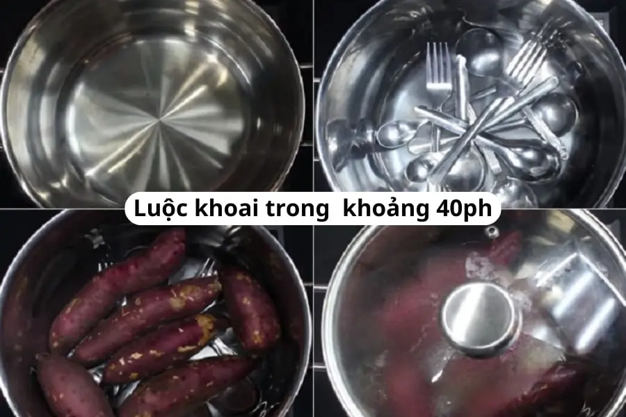 Luộc khoai không cần nước bằng thìa không cần nước tiện lợi.