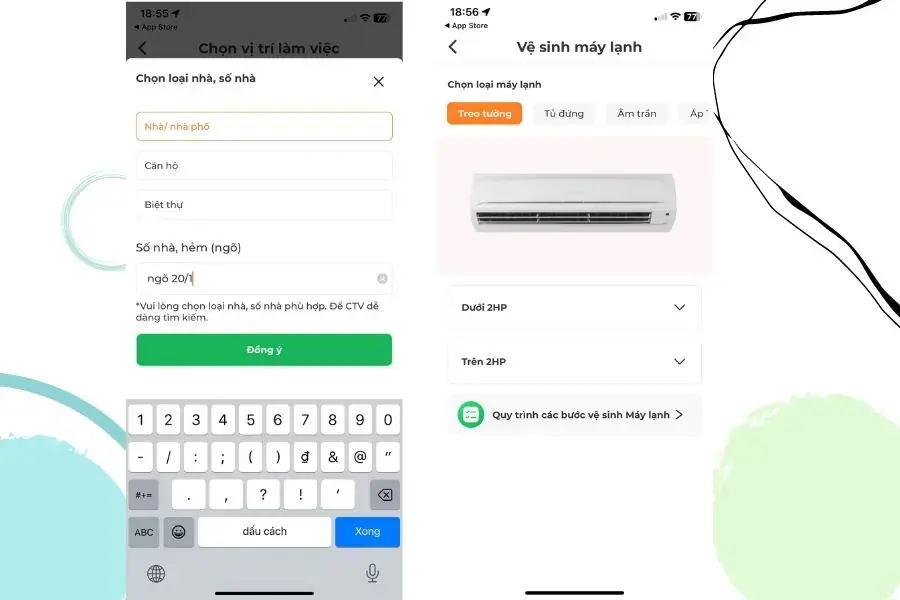 Thêm thông tin về địa chỉ và loại máy lạnh của gia đình
