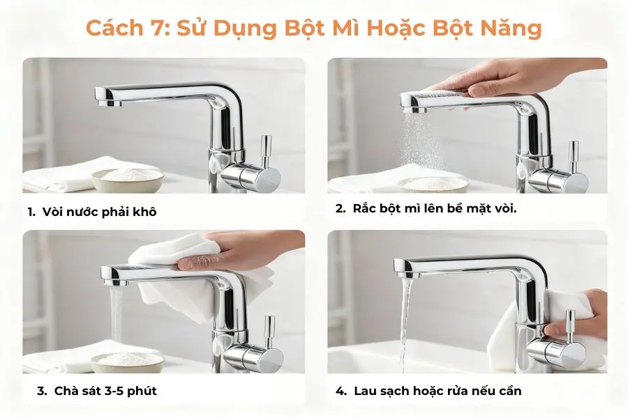 Sử dụng bột mì hoặc bột năng.