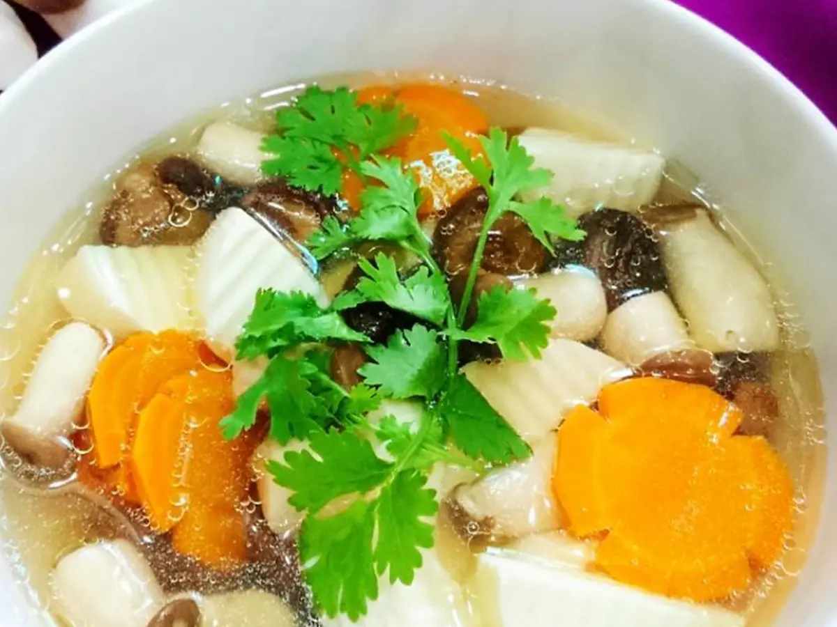 canh nấm đậu hũ non