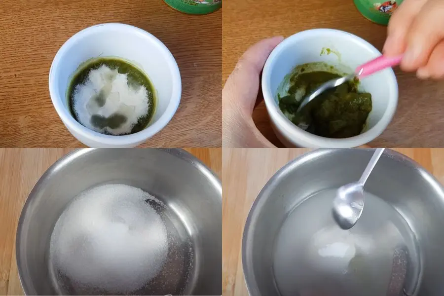 Nấu hỗn hợp làm kẹo Noel dạng dẻo.