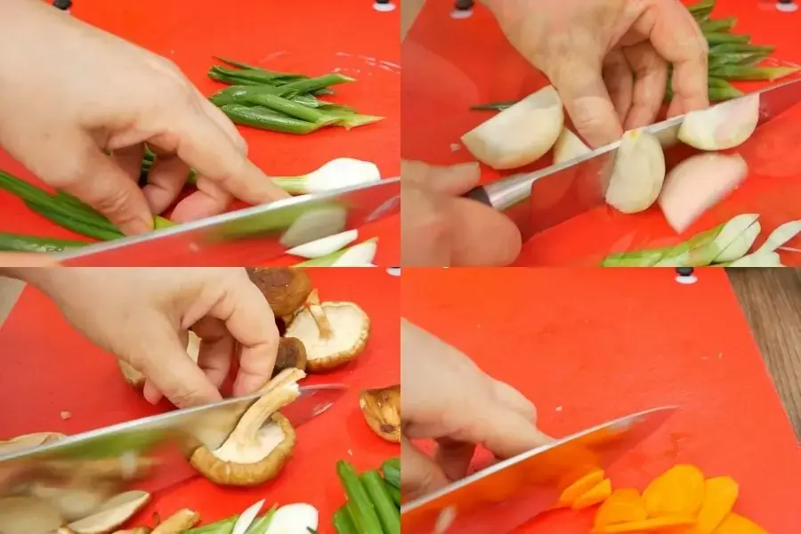 Công đoạn sơ chế rau củ quả