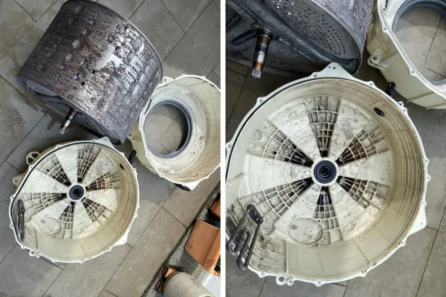 Và đây là sau khi tháo rời toàn bộ các bộ phận lồng!