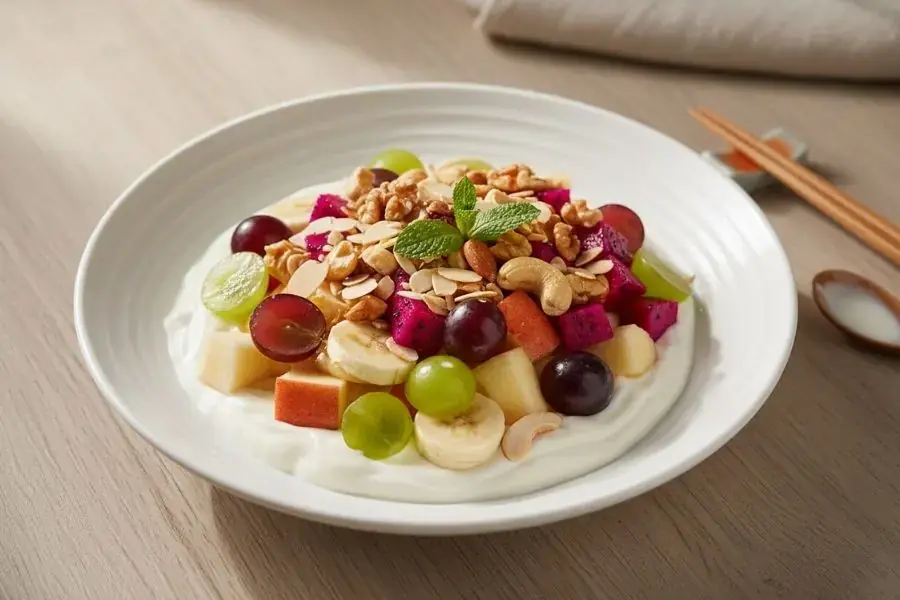 Salad trái cây sữa chua mát lạnh.