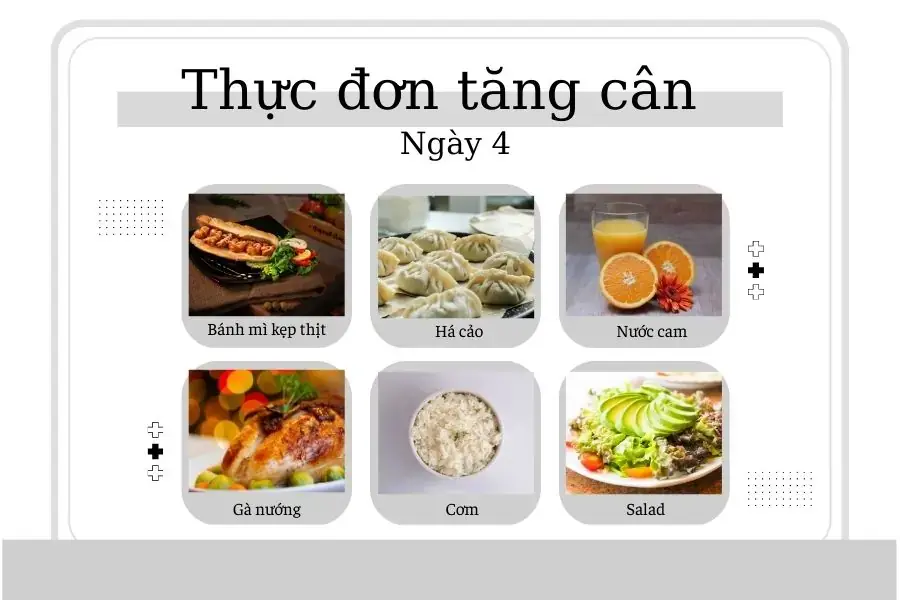 Thực đơn tăng cân ngày thứ 4 hấp dẫn với nhiều món ngon
