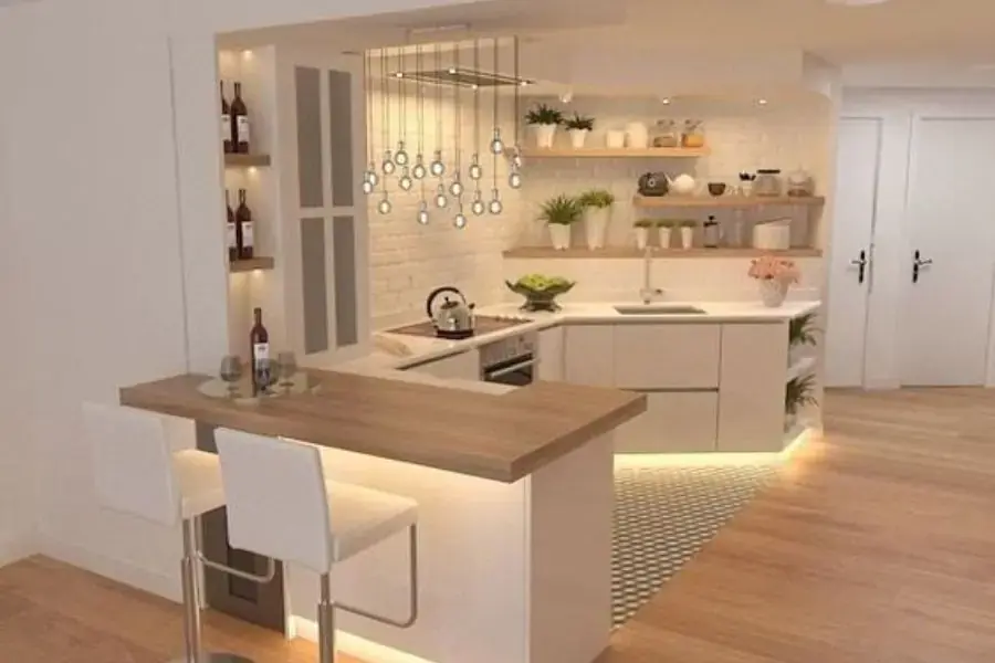 Quầy bar mini với thiết kế đơn giản