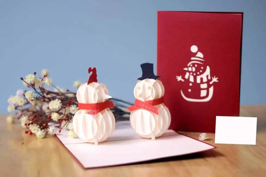Tầm thiệp 2 trong 1, vừa chúc mừng Giáng Sinh vừa chúc mừng năm mới.