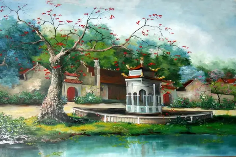 Tranh sơn dầu được nhiều người lựa chọn để treo phòng khách