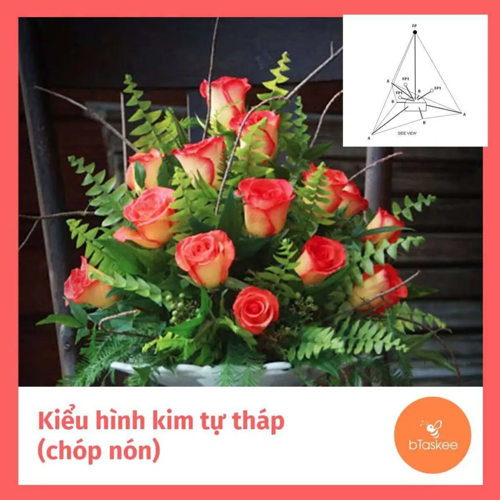 Hoa hình chóp dễ cắm nên thường được chọn để bàn
