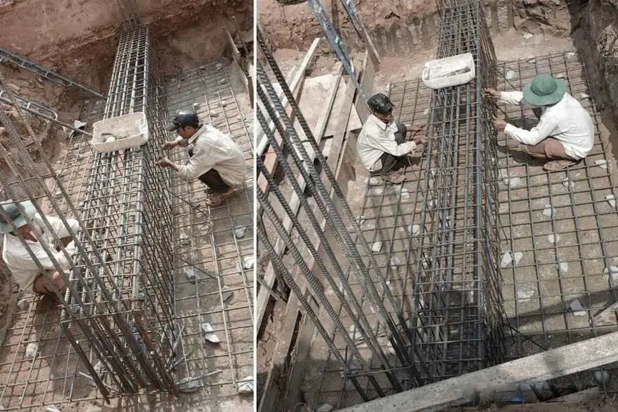 Xây dựng đài móng theo đúng kích thước