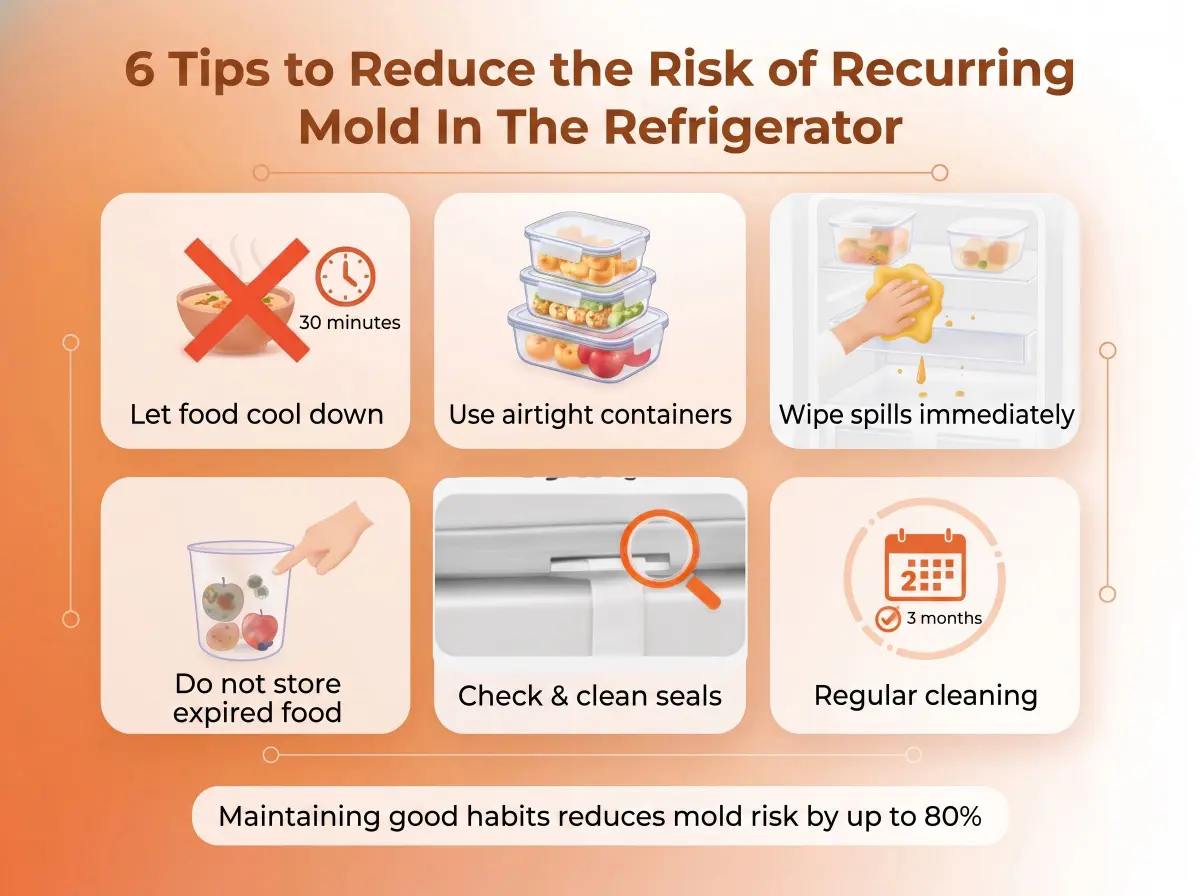 6 tips to help reduce mold from recurring mold in the refrigerator