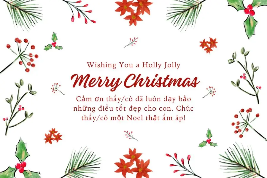 Lời chúc Giáng Sinh an lành dành cho thầy cô.