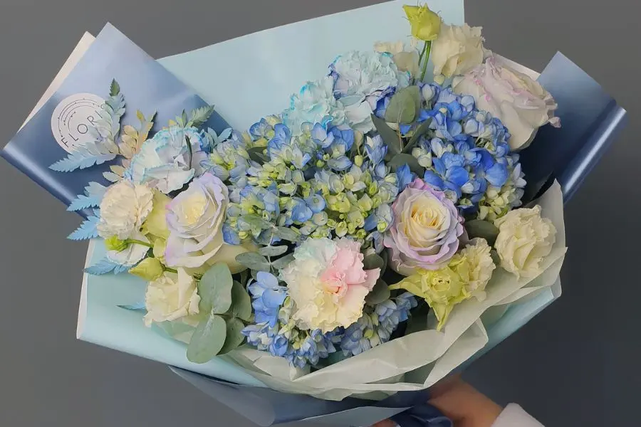 Bó hoa xanh ngọc kết hợp - Điều tuyệt vời nhất.