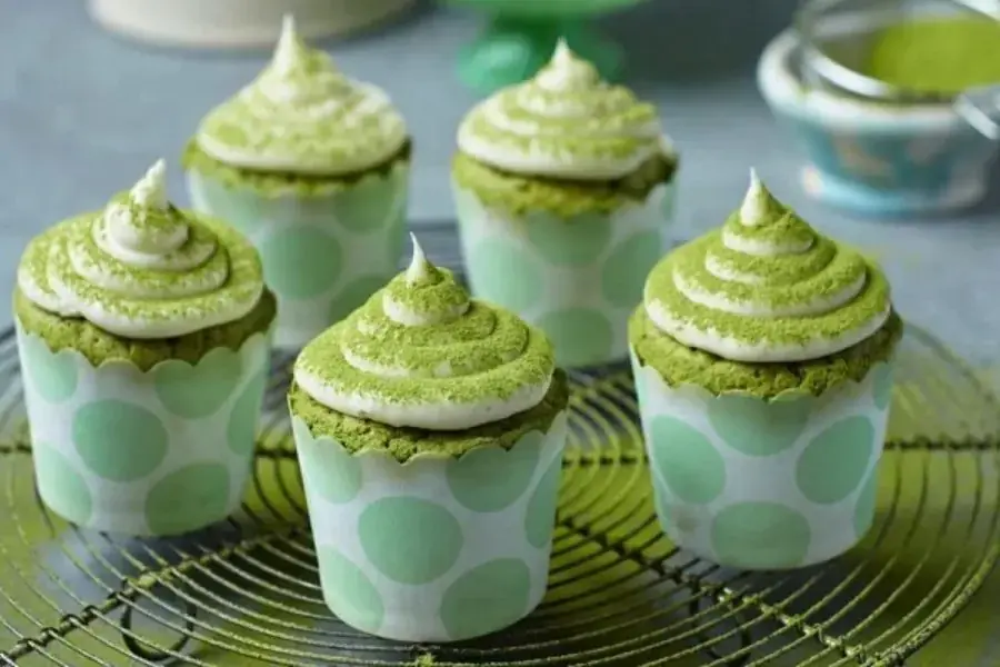 Bánh cupcake trà xanh thơm ngon. 