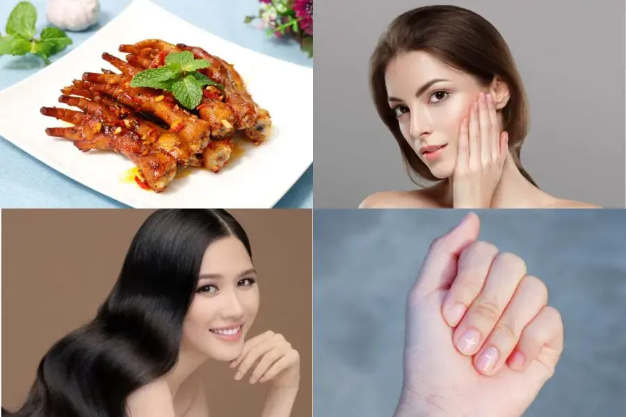 Chân gà giúp da, tóc và móng chắc khỏe.