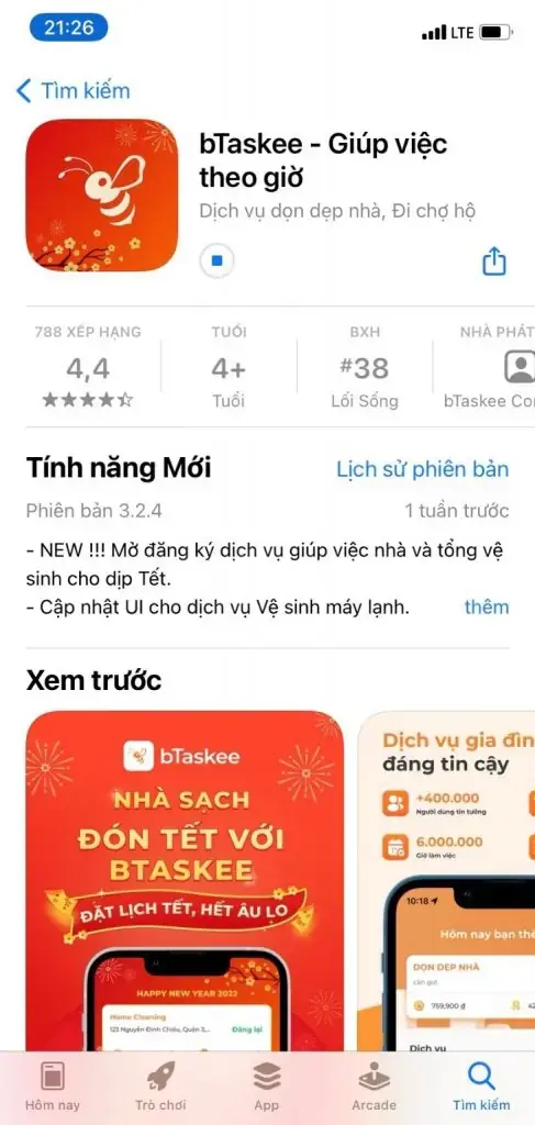 Tải app bTaskee