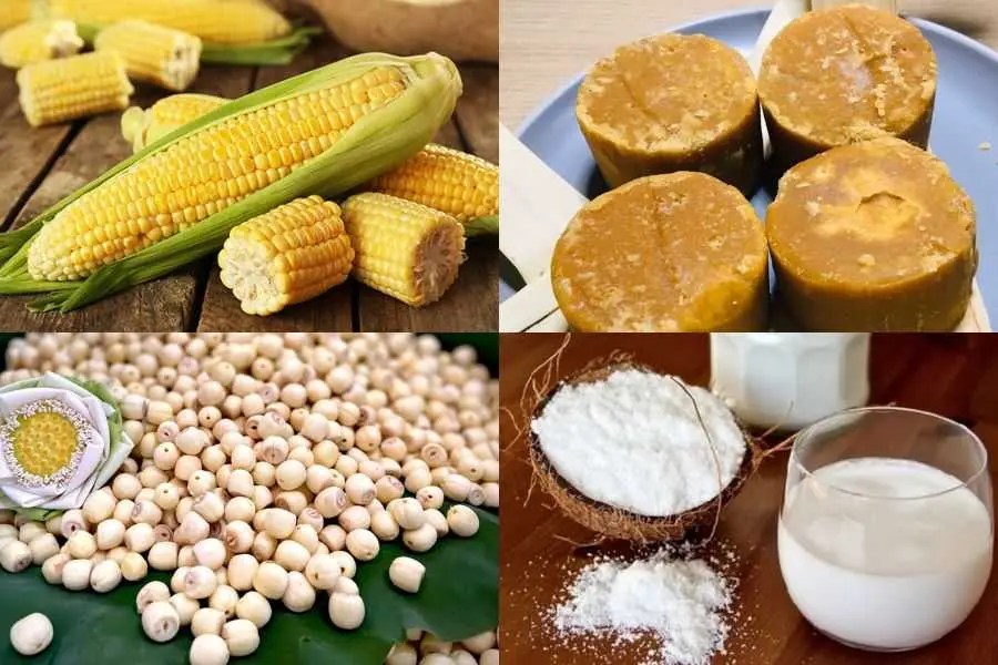 Món chè hạt sen kết hợp cùng bắp được nấu từ những nguyên liệu dễ tìm mua.