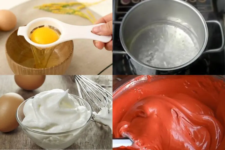 Đánh bông phần kem làm kẹo Giáng Sinh Lollipop.