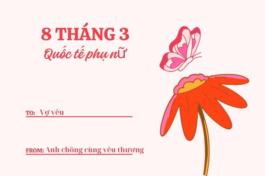 Mẫu thiệp tặng vợ ngày 8/3 đẹp số 12.