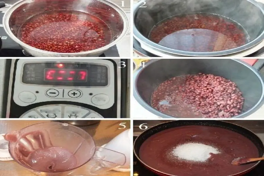 Làm nhân đậu đỏ cho bánh rán Doremon.