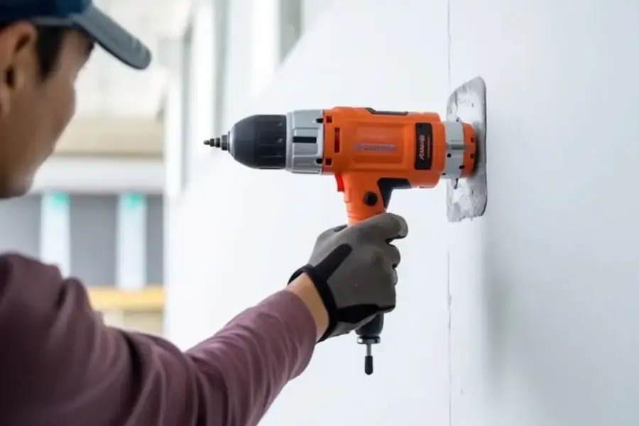Cố định các ốc vít lên tường