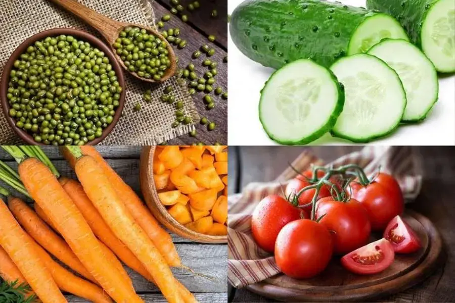Một số nguyên liệu làm món salad đỗ và hạt