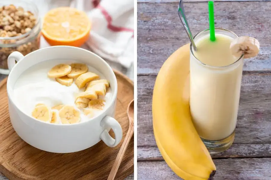 Có thể ăn sữa chua và chuối thay cho bữa sáng ít calo.