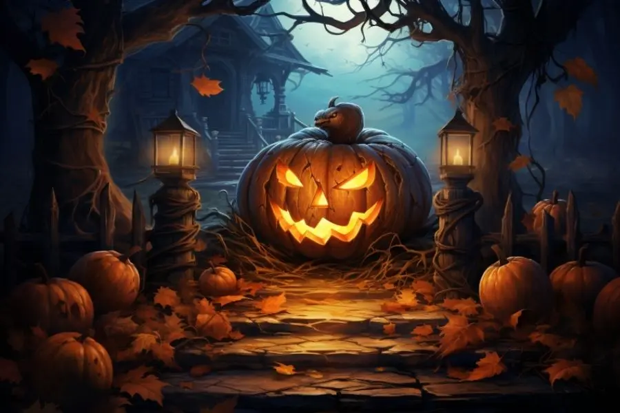 Một trái bí ngô ma quái khổng lồ.